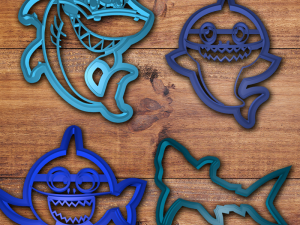 shark cookie cutter set 3D 프린트 모델