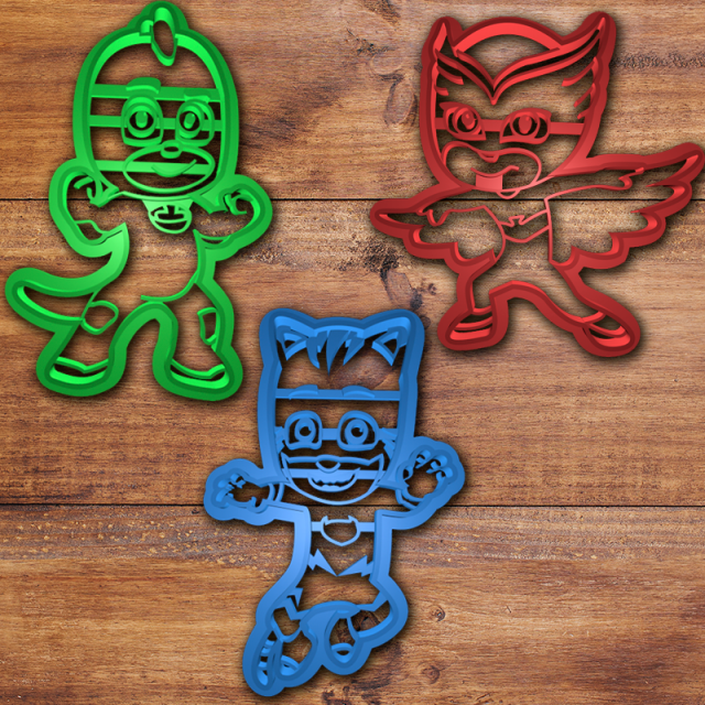 pj masks cookie cutter set 3D प्रिंट मॉडल .c4d .max .obj .3ds .fbx .stl .blend 