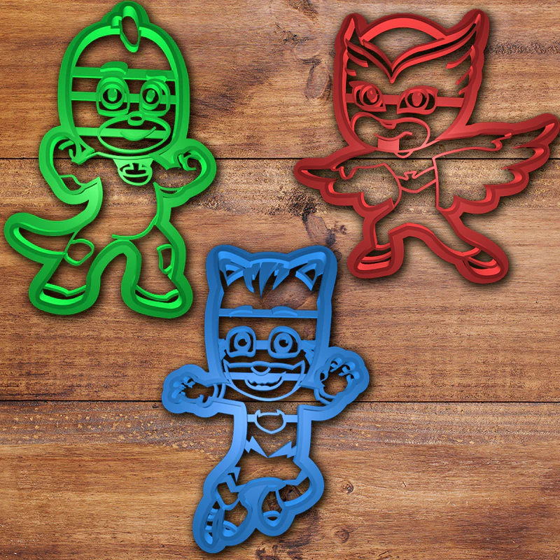 pj masks cookie cutter set 3D Print Model .c4d .max .obj .3ds .fbx .stl .blend 