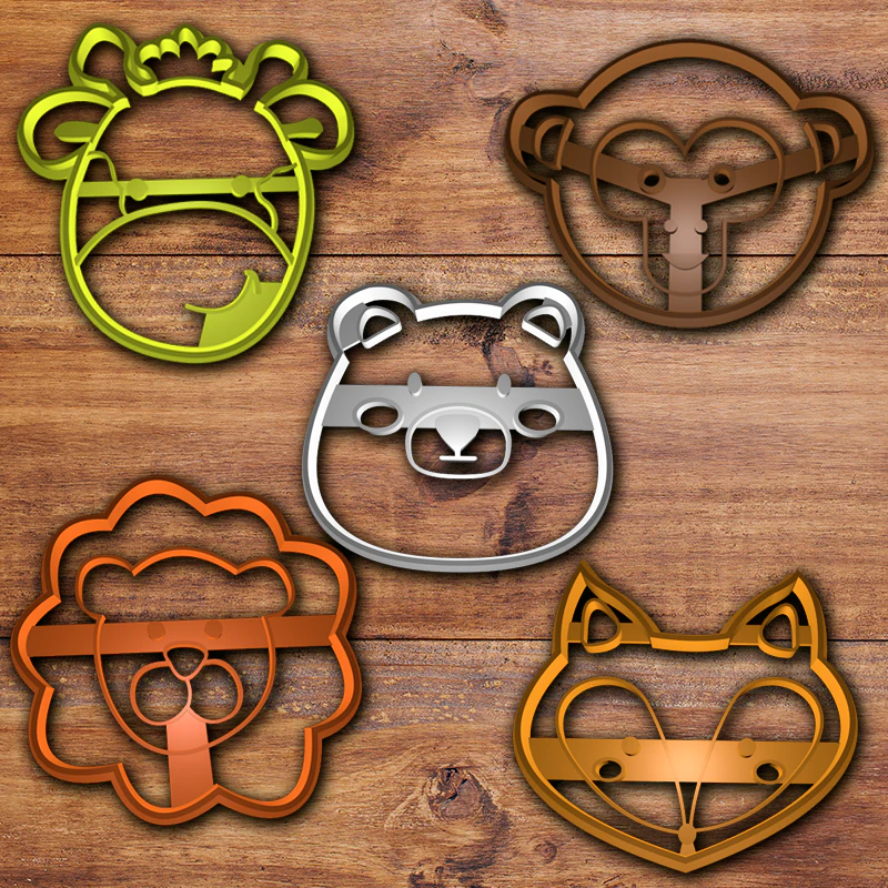 jungle animals cookie cutter set 3D Print Model .c4d .max .obj .3ds .fbx .stl .blend 