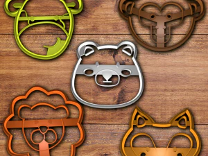 정글 동물 쿠키 커터 세트 3D 프린트 모델
