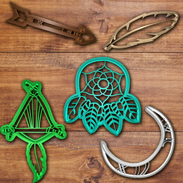 dream catcher cookie cutter set 3D 프린트 모델 .c4d .max .obj .3ds .fbx .stl .blend 