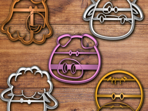 farm animals cookie cutter set 3D 프린트 모델