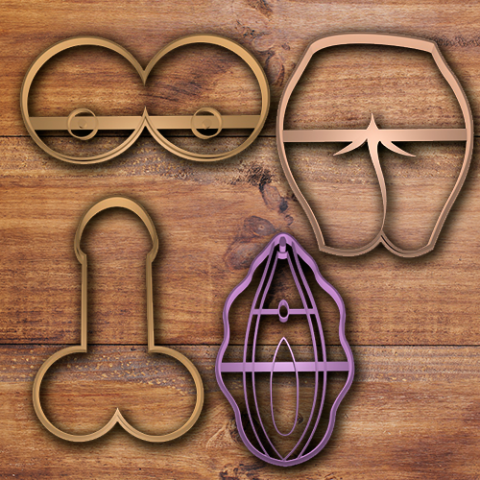 body private parts cookie cutter set Modèles 3D en vedette .c4d .max .obj .3ds .fbx .stl .blend 