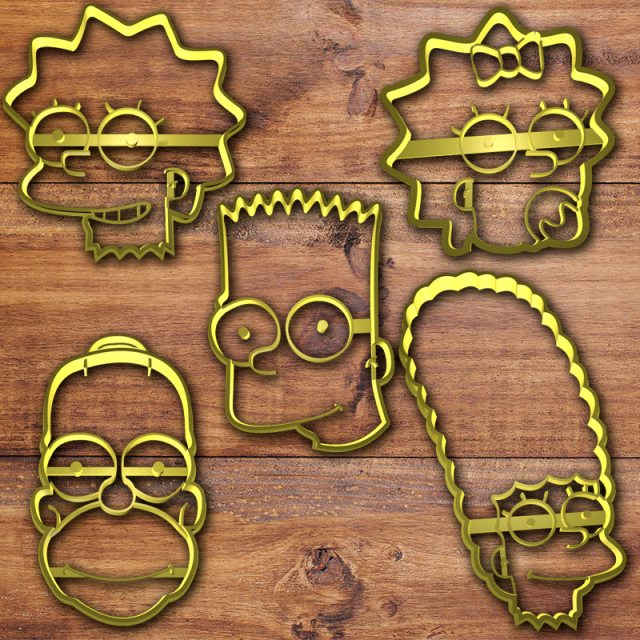 the simpson cookie cutter set 3Dプリントモデル .c4d .max .obj .3ds .fbx .stl .blend 