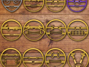 set di formine per biscotti emoji 1 Modello di stampa 3D