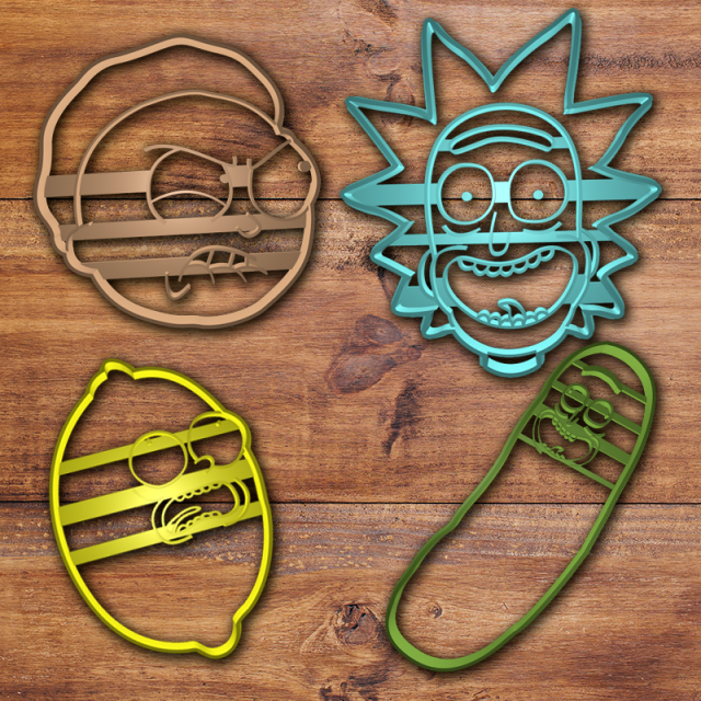 Rick and morty cookie cutter set Modelo de Impressão 3D .c4d .max .obj .3ds .fbx .stl .blend 
