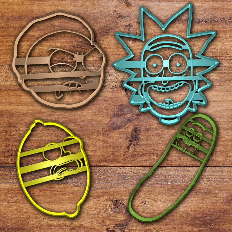 Rick and morty cookie cutter set 3D Print Model .c4d .max .obj .3ds .fbx .stl .blend