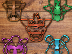 crash bandicoot cookie cutter set 3D 프린트 모델