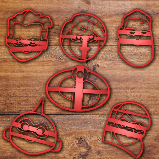 the incredibles cookie cutter set Modelo de Impressão 3D .c4d .max .obj .3ds .fbx .stl .blend 