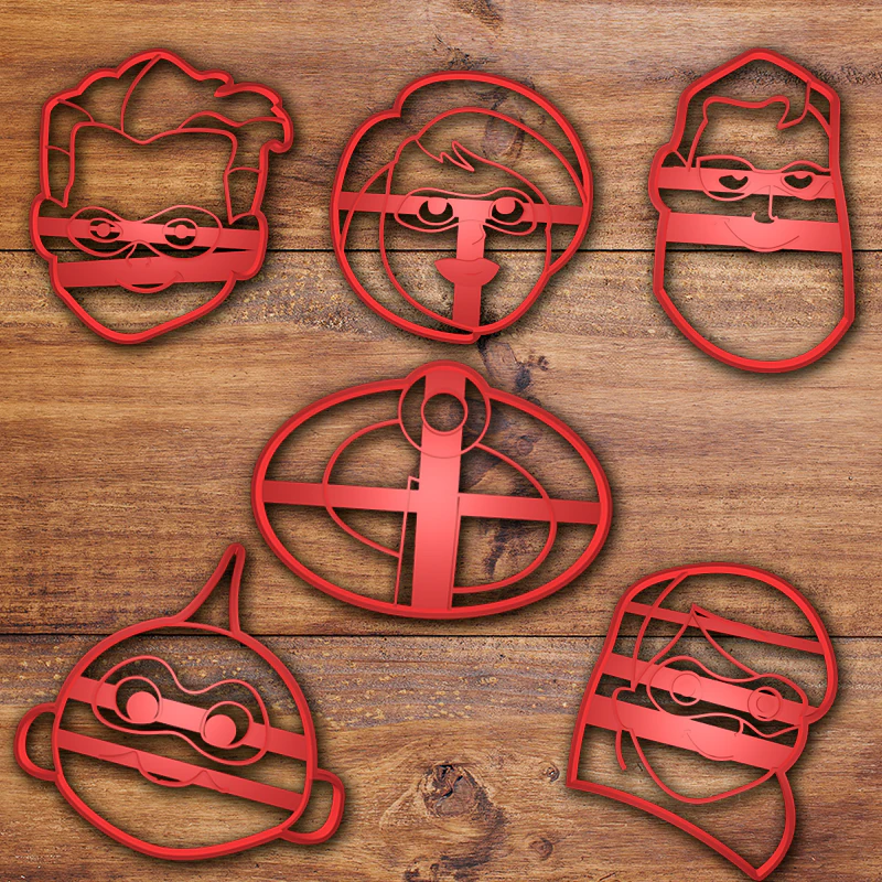 the incredibles cookie cutter set 3D Print Model .c4d .max .obj .3ds .fbx .stl .blend 