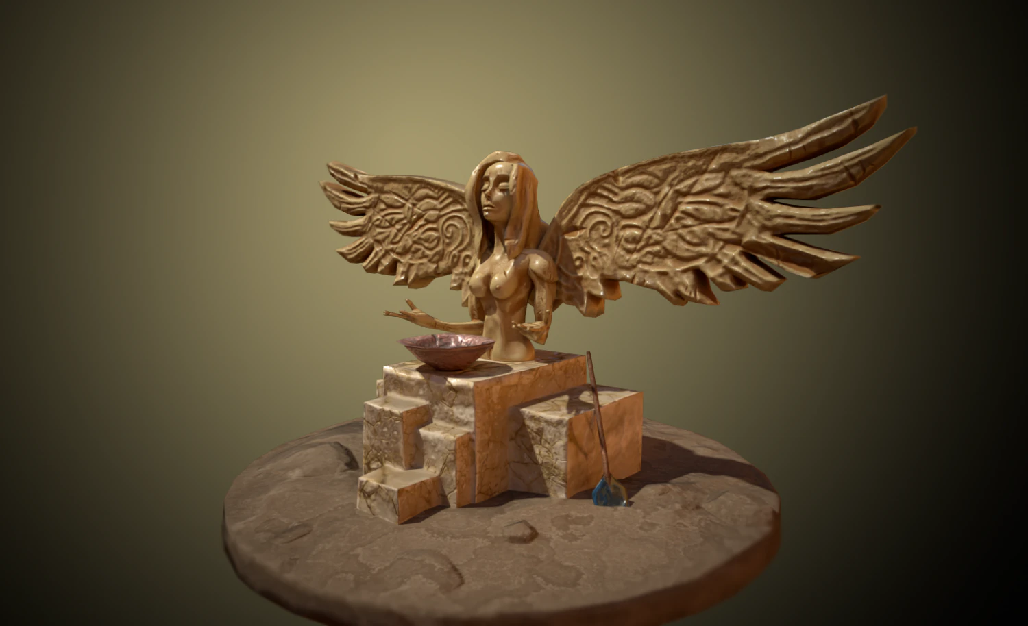stilized aztec altar 3D Model .c4d .max .obj .3ds .fbx .stl .blend 
