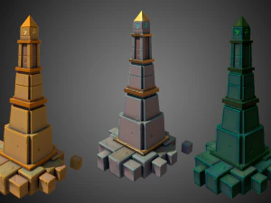 pacote de obelisco estilizado Modelo 3D