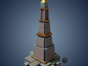 stilized obelisk pack 3D Model