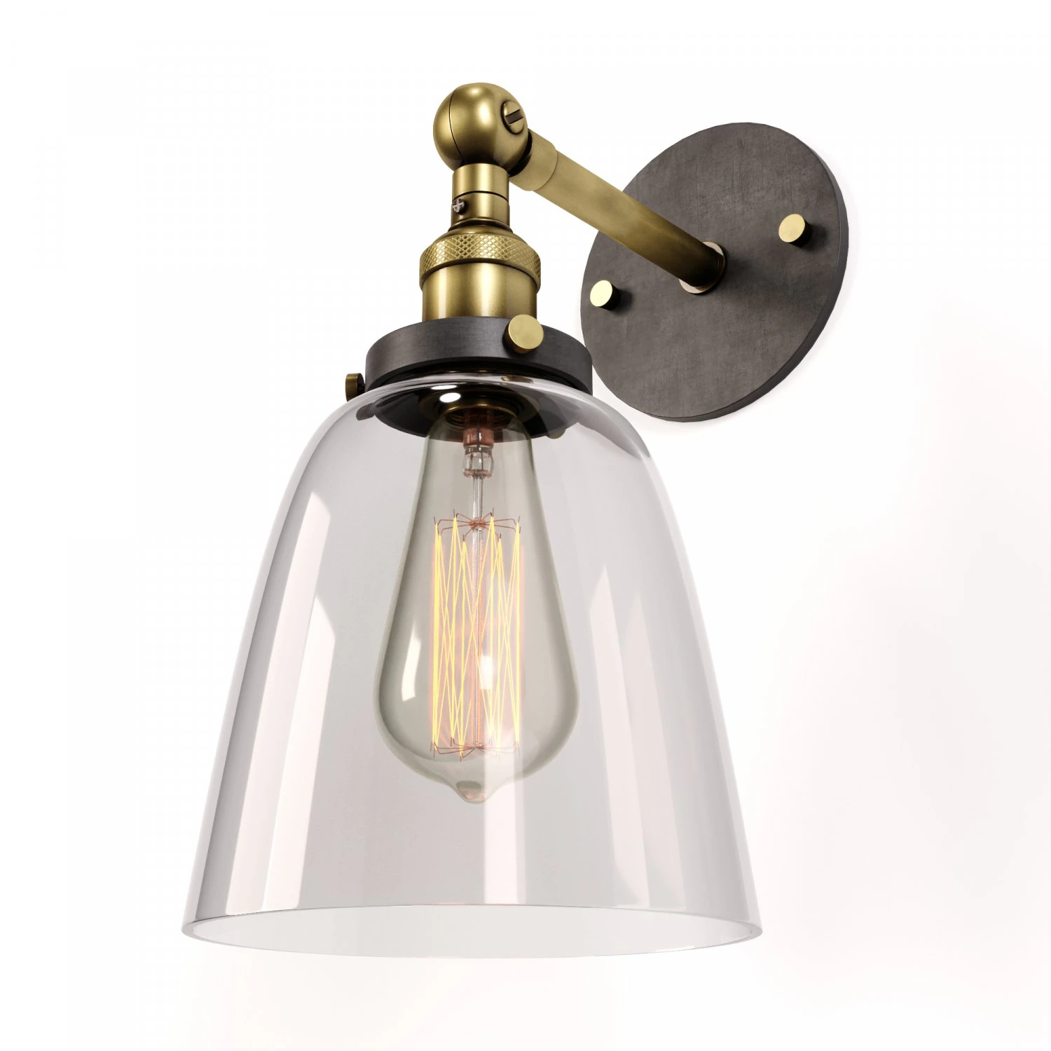 Candeeiro de parede com abajur girat&oacute;rio de vidro transparente Modelo 3D .c4d .max .obj .3ds .fbx .stl .blend 