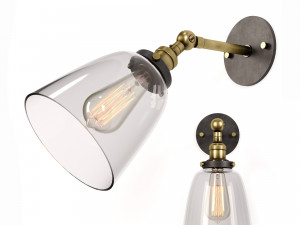 Clear Glass Swivel Shade Wall Lamp Modelo 3D