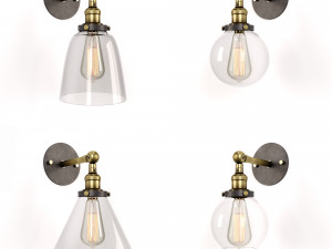 Clear Glass Swivel Shade Wall Lamp Modelo 3D