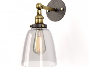Clear Glass Swivel Shade Wall Lamp Modelo 3D
