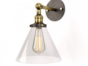 Clear Glass Swivel Shade Wall Lamp Modelo 3D