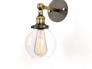Clear Glass Swivel Shade Wall Lamp Modelo 3D
