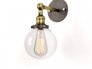 Clear Glass Swivel Shade Wall Lamp Modelo 3D