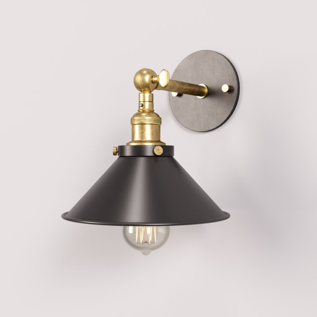 Vintage Wall Lamp 3D Model .c4d .max .obj .3ds .fbx .stl .blend 