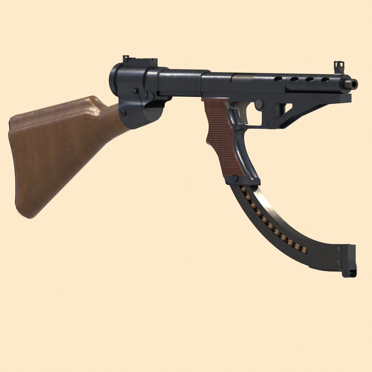 Nambu Model 1 3d Model In Submachine Guns 3dexport