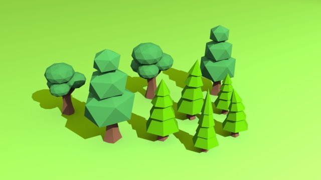 low poly tree Model 3D .c4d .max .obj .3ds .fbx .stl .blend 