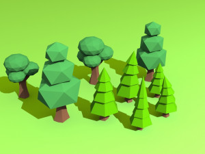 low poly tree 3D 모델