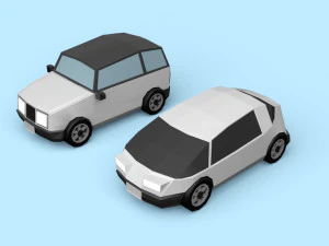 Low poly city cars 3D Model