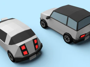 Low poly city cars 3D Model