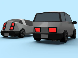 Low poly city cars 3D Model