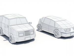 Low poly city cars Model 3D