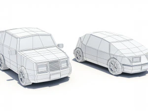 Low poly city cars 3D Model