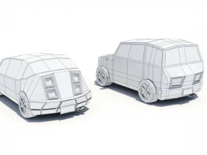 Low poly city cars 3D Model