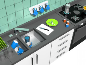 kitchen lowpoly Model 3D