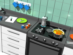 kitchen lowpoly Model 3D