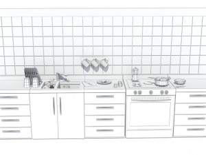 kitchen lowpoly Model 3D