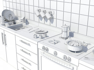 kitchen lowpoly Model 3D