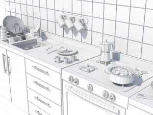 kitchen lowpoly 3D Model
