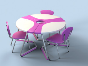 modular desk for kids 3D 모델