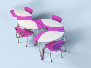 modular desk for kids 3D Model