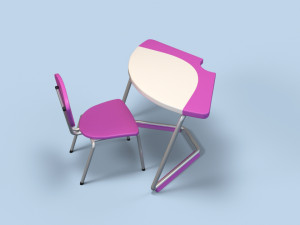 modular desk for kids 3D Model