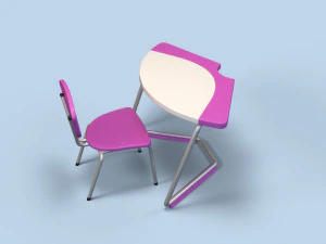 modular desk for kids 3D Model