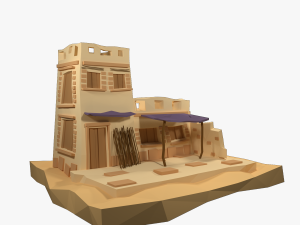low poly egypt house 3D Model