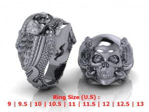 cincin tengkorak 02 Model Cetak 3D
