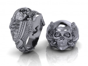 skull rings 02 3D Print Model