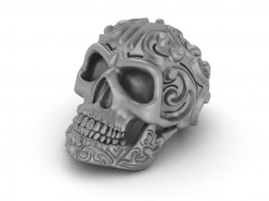 ring skull 02 3D प्रिंट मॉडल