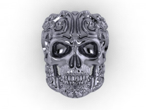 ring skull 02 3D प्रिंट मॉडल