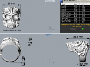 ring skull 02 3D प्रिंट मॉडल